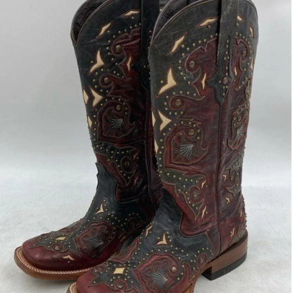 Lucchese Scarlet Studded Country Western Cowboy Boots; Women's Size 6 - Picture 2 of 13